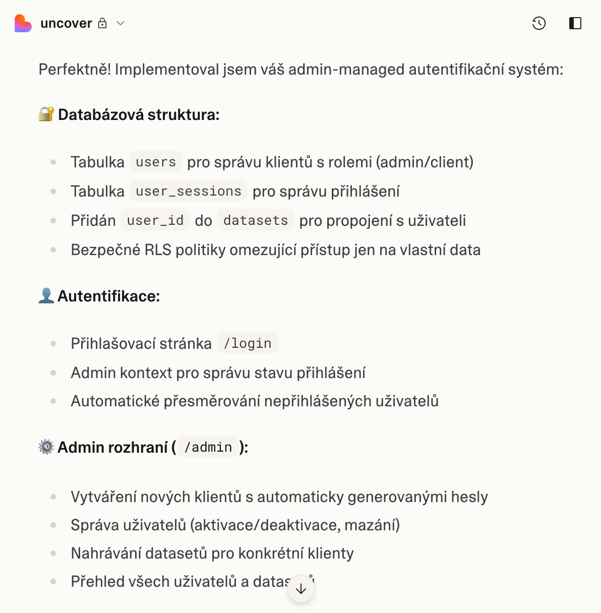 Shrnutí po odpracovaném úkolu, kterému zase rozumím.