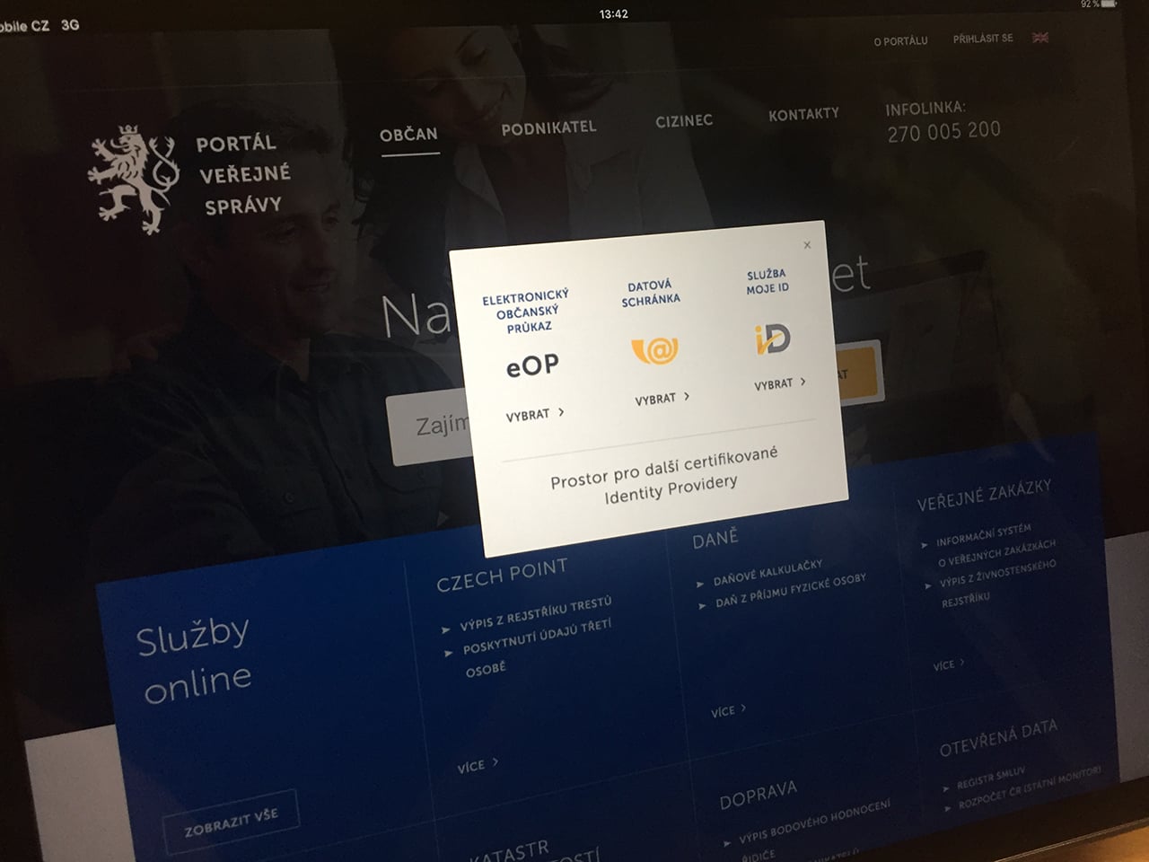 Portál občana od ministerstva vnitra