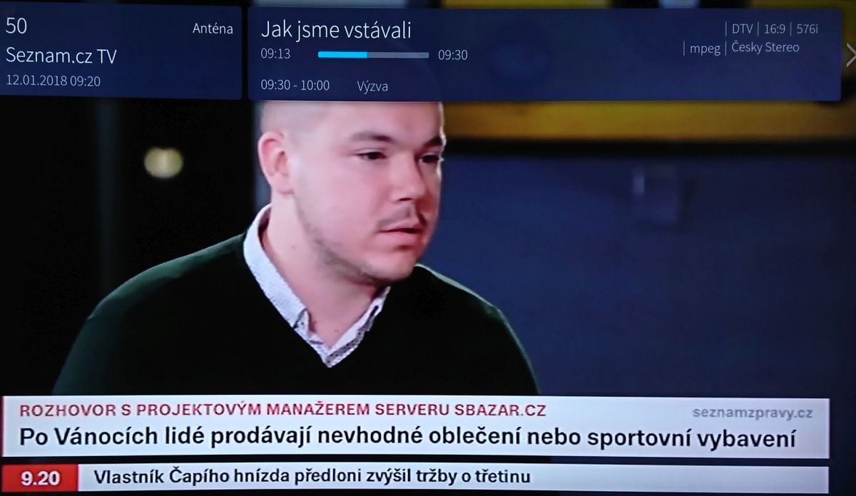Seznam.cz TV - nová, den spuštění první - 12. 1. 2018