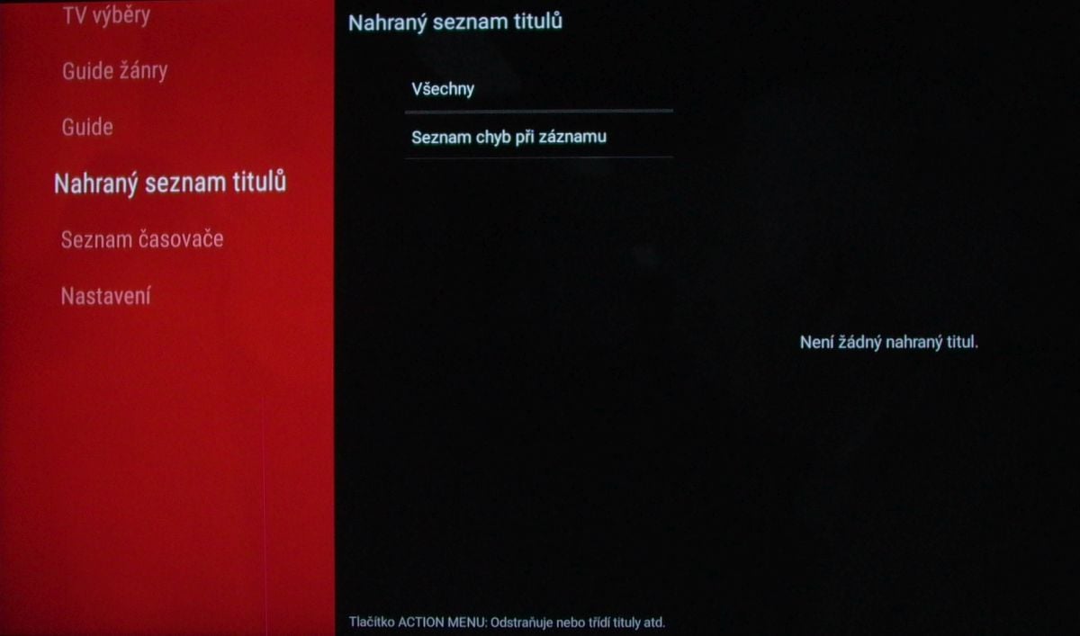 Sony KD-55XD8005 – EPG