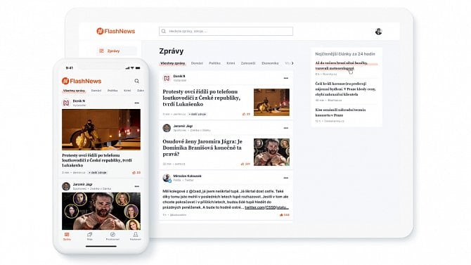 FlashNews - Livesport - aplikace - screenshot