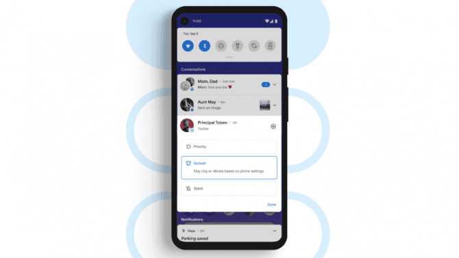 Android 11 - konverzace - notifikace