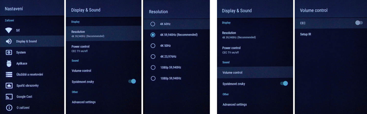 Obraz a zvuk, dále pak mj. rozlišení.
