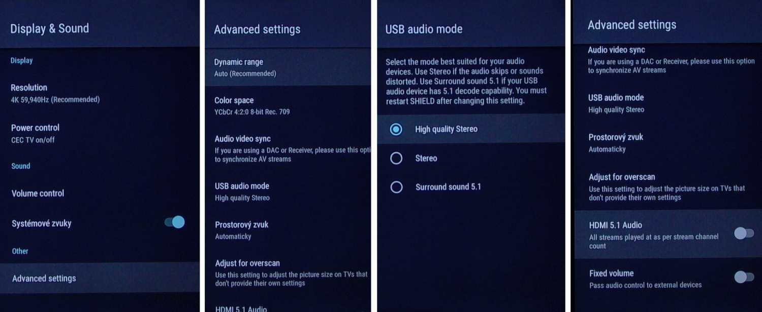 Obraz a zvuk: pokročilé volby.