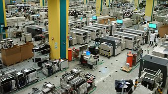 Továrna Fujitsu v německém Augsburgu.