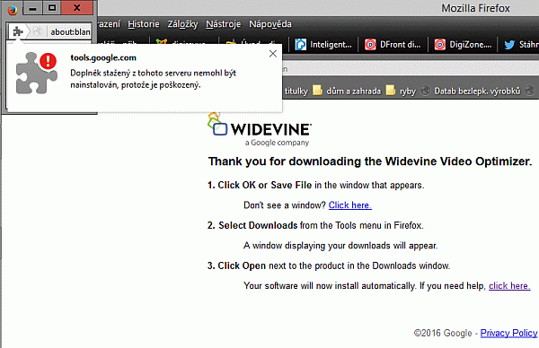 Google Widevine se do mé aktualizované verze Firefoxu nějak nechtělo. A nepomáhalo vůbec nic. Nakonec zafungovala až podpora Voyo.cz a trocha její magie.