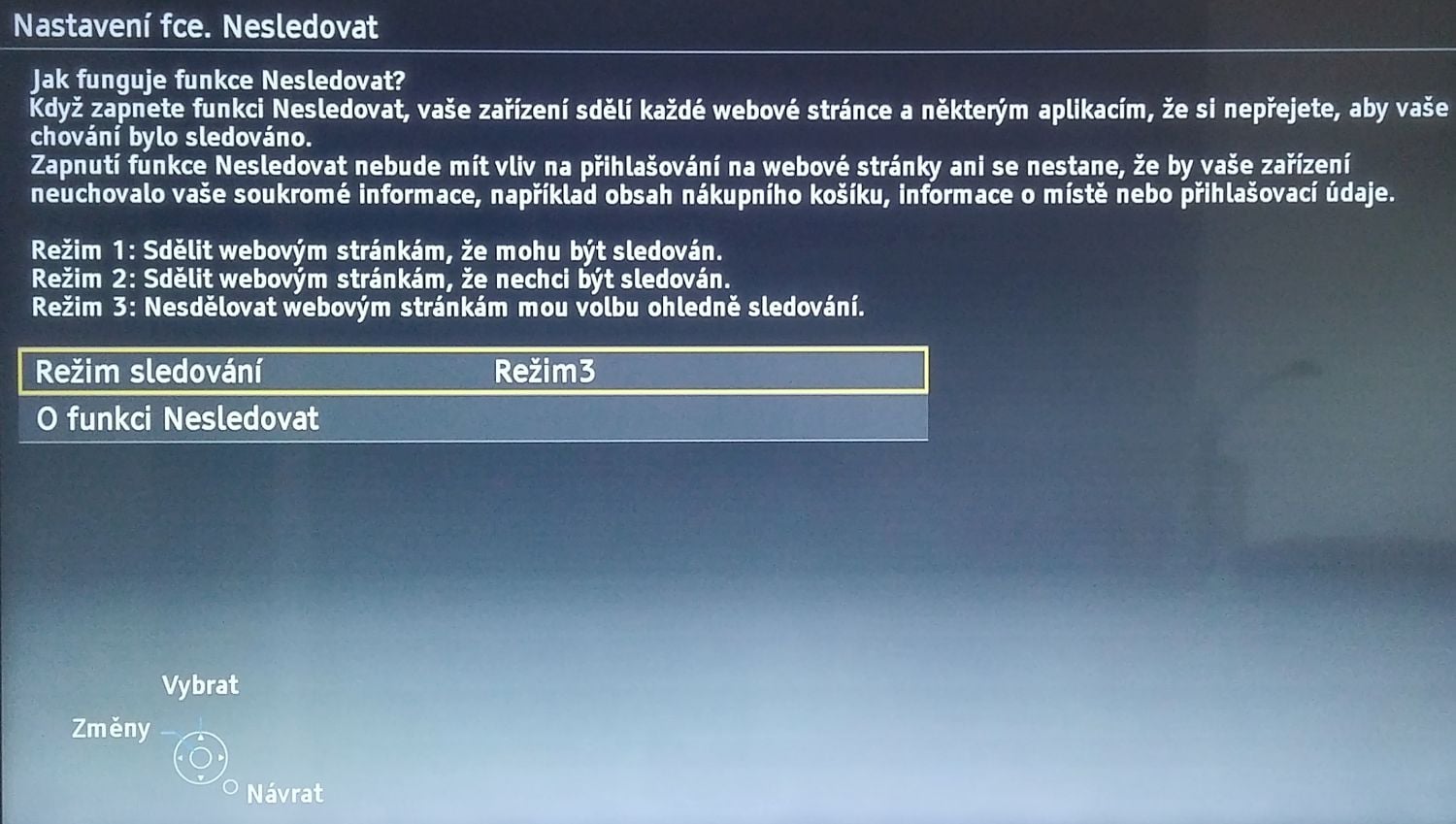 Panasonic TX-DX600 - menu nastavení
