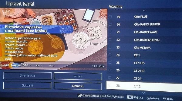 Fyzické třídění kanálů je rychlé a jednoduché, nicméně nelze to udělat hromadně pro více stanic.