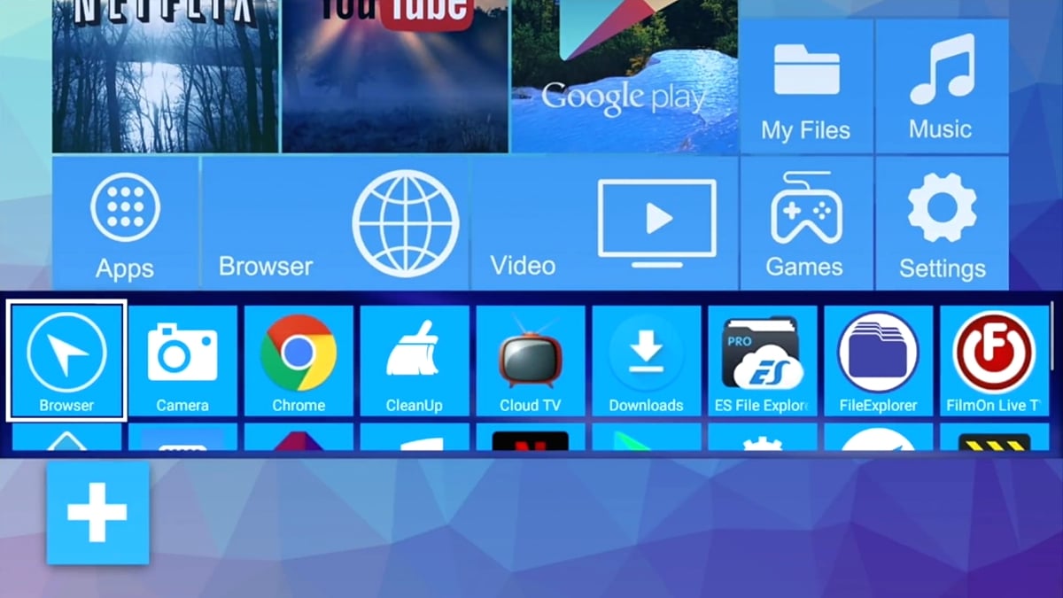 H96 Max H1 a H2 - hlavní menu