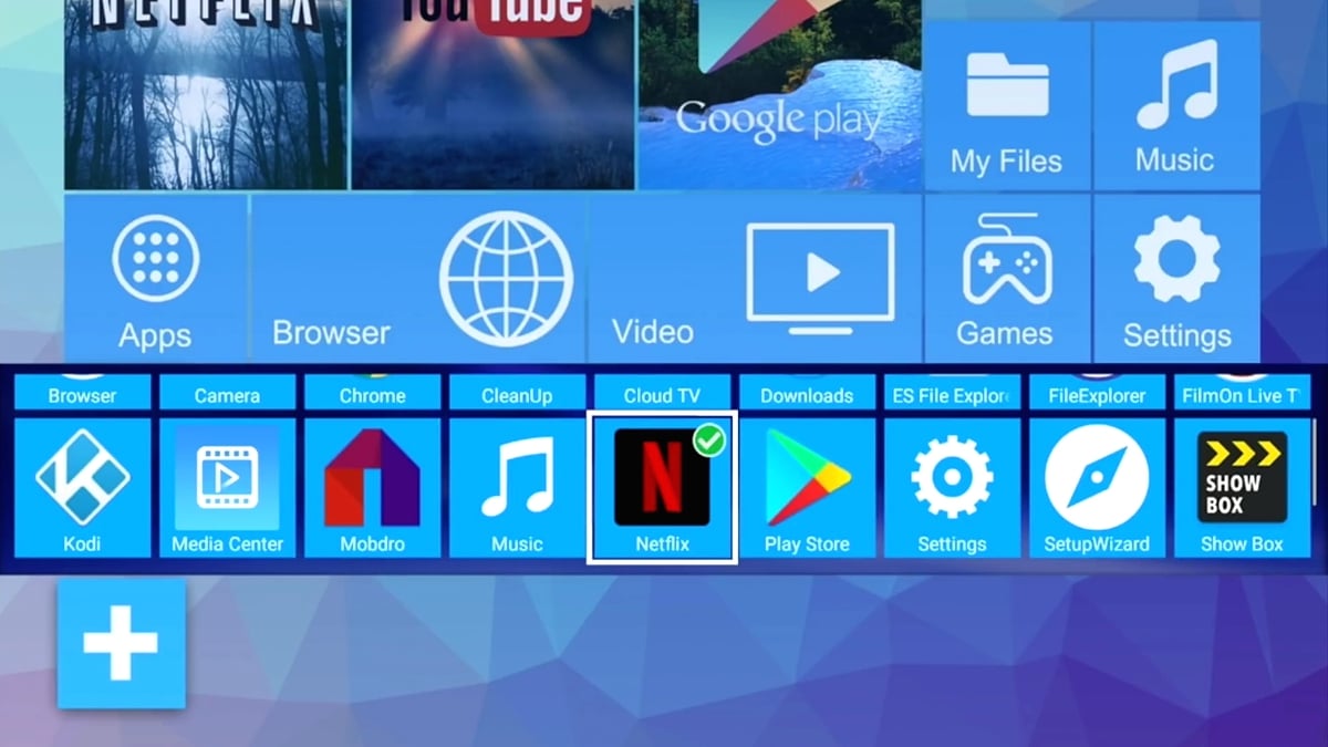 H96 Max H1 a H2 - hlavní menu