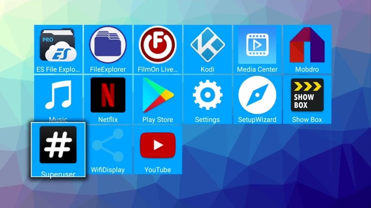 H96 Max H1 a H2 - hlavní menu