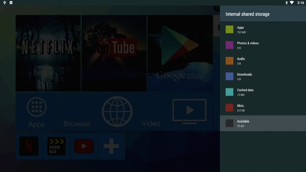 H96 Max H1 a H2 - hlavní menu