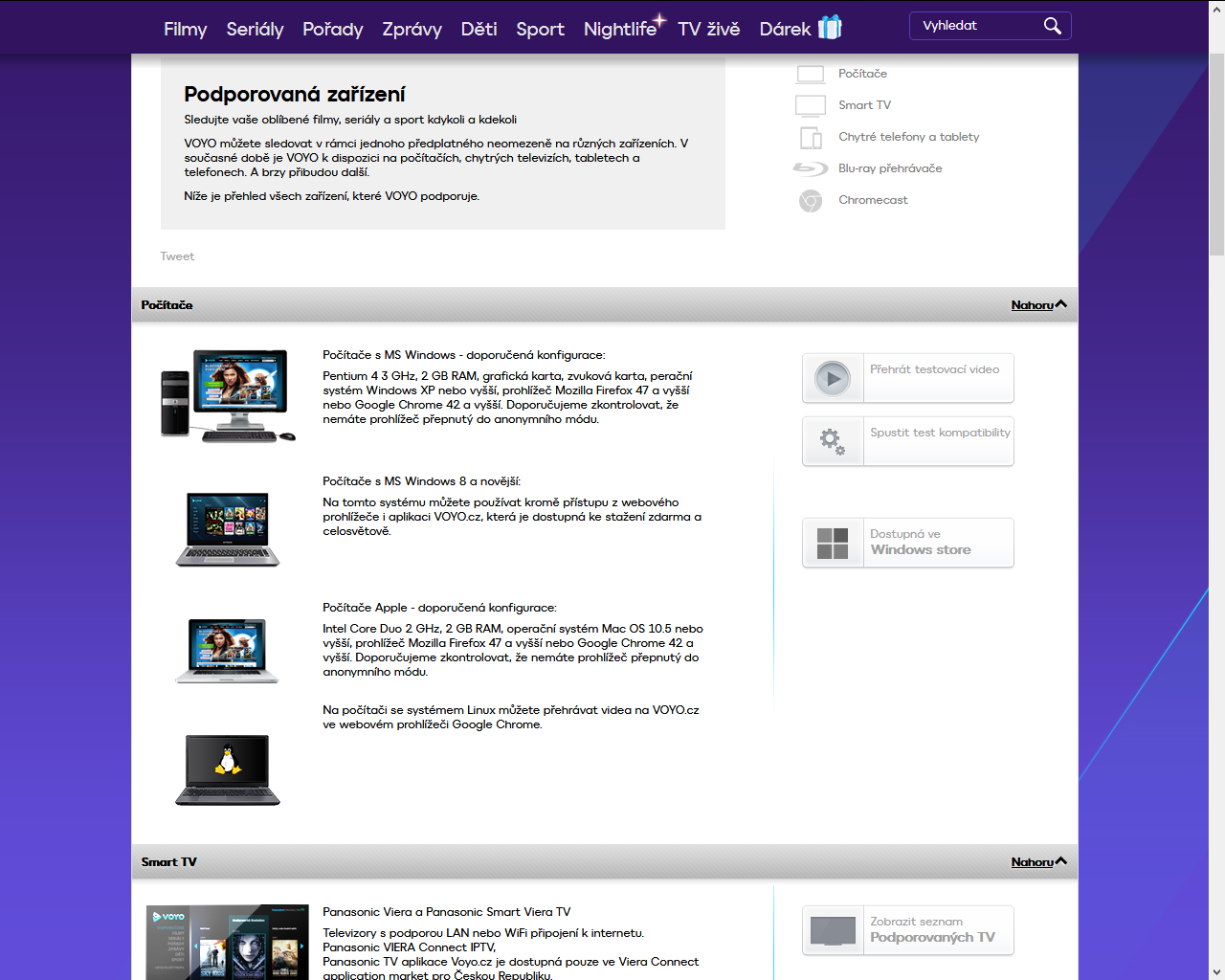 Voyo - kompatibilita s TV, 21.12.2017