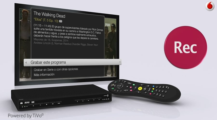 Vodafone Španělsko - nahrávání programů