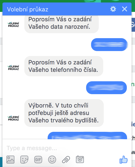 Chatbot Volební průkaz