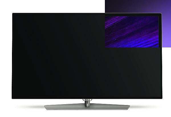 Philips 6300 má úzký rámeček, elegantní podstavec (v detailu v galerii) a puristické provedení s důrazem na obrazovou kvalitu.