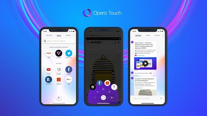 Opera Touch - prohlížeč
