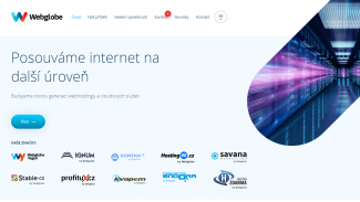 Hlavní stránka hostingové firmy Webglobe.