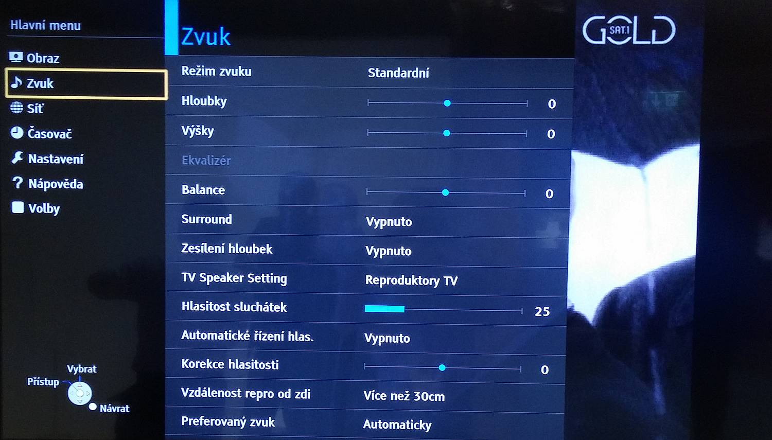 Firefox OS TV - české menu nastavení