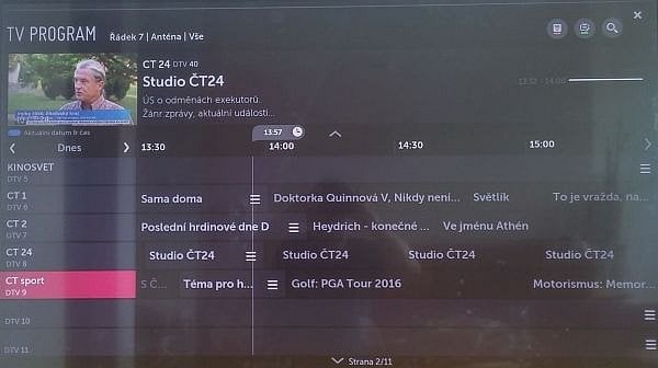 Programová nabídka se stahuje po vstupu na daný multiplex. Někdy jí to ale trvalo trochu déle.