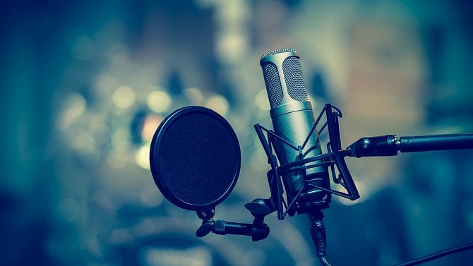 rádio, studio, mikrofon