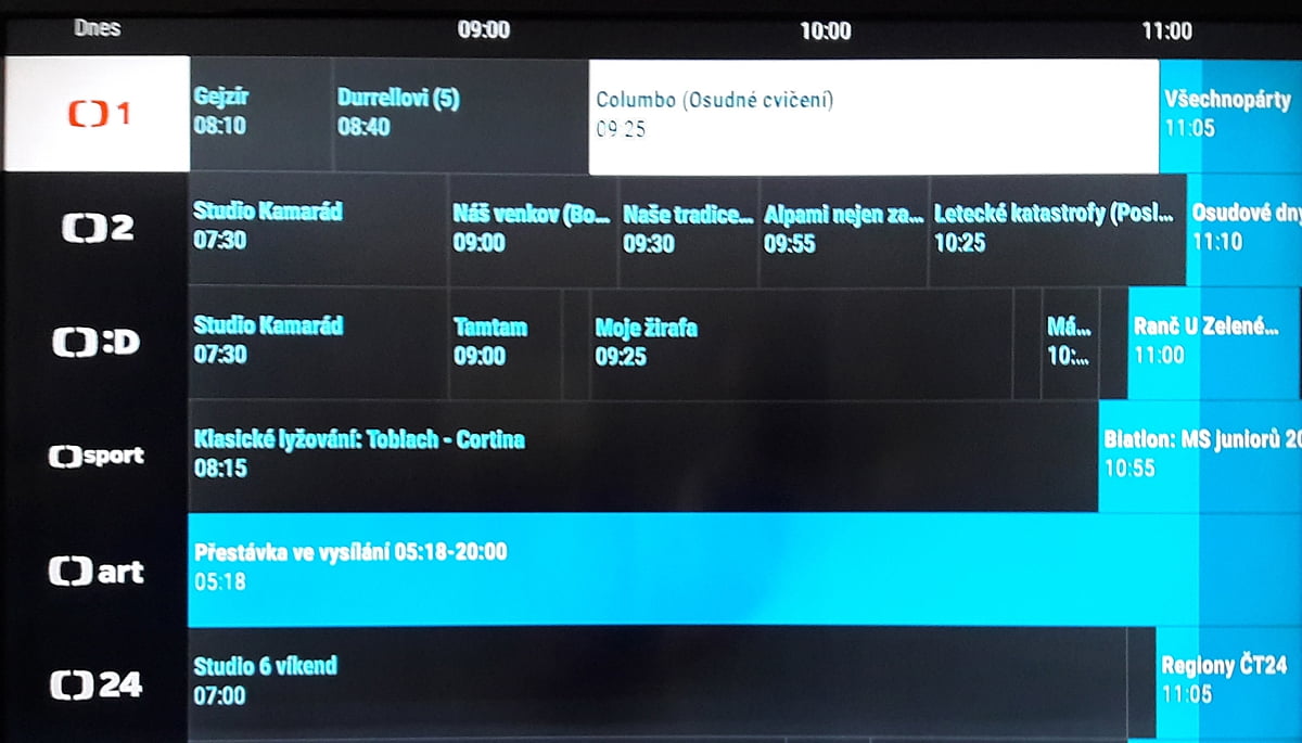 SledováníTV - Práce s programovým průvodcem a karty pořadů