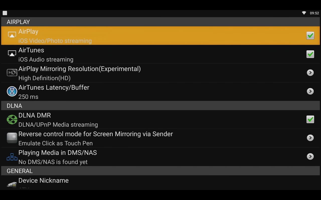 AirPlay / DLNA / Miracast