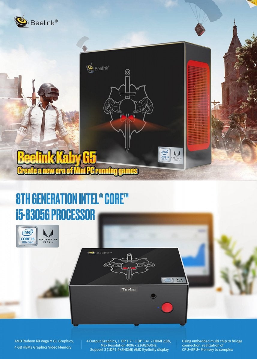 Beelink Kaby G5 – základní specifikace