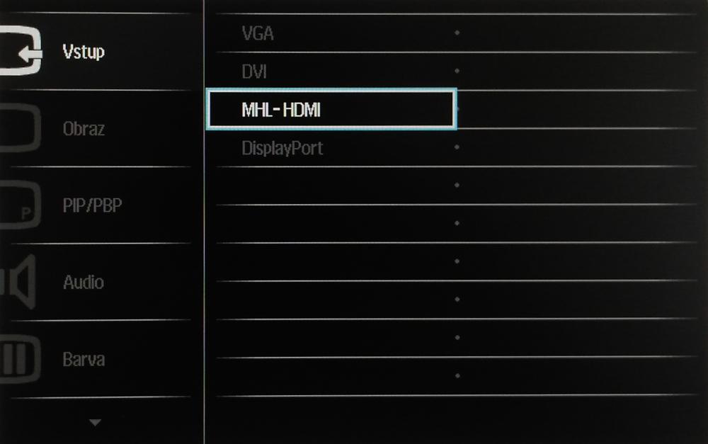 Philips BDM3275UP - Menu nastavení