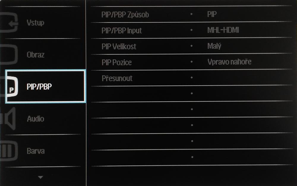 Philips BDM3275UP - Menu nastavení