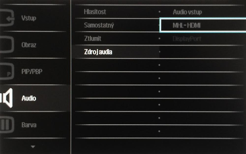Philips BDM3275UP - Menu nastavení