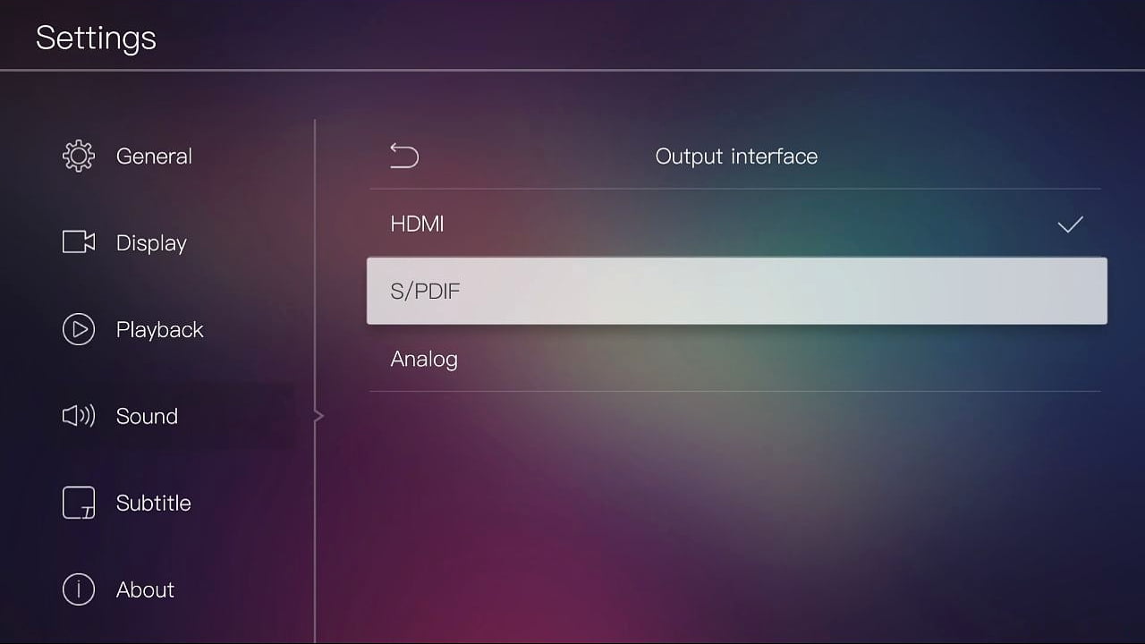 Egreat A10 - Menu nastavení – nastavení audia