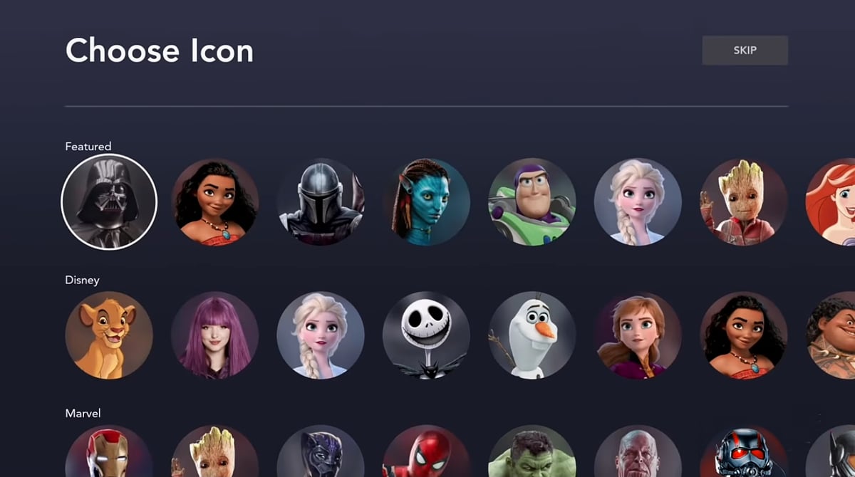 Vytváření profilu k uživatelskému účtu Disney+