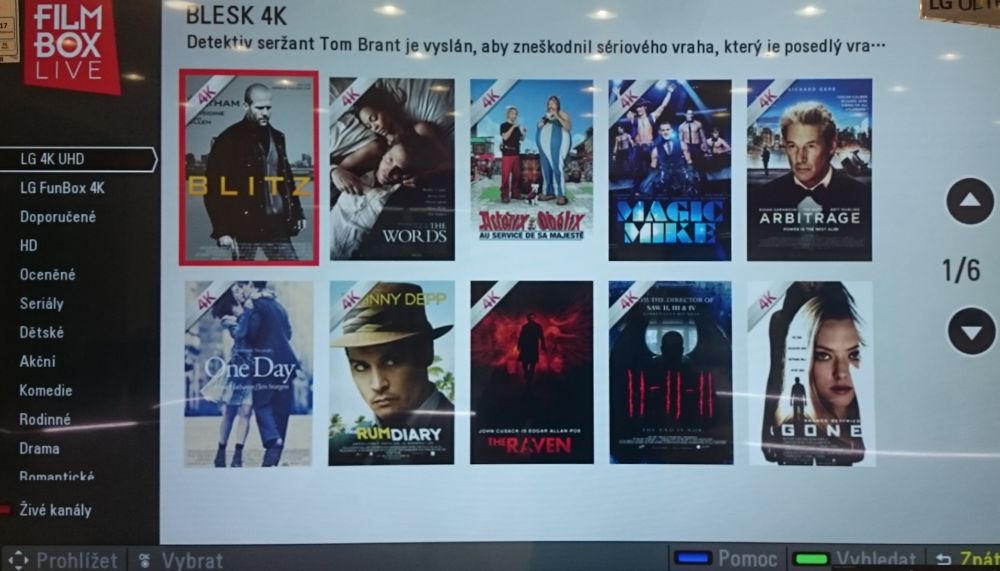 Ultra HD (4K) video je zatím dostupné pouze majitelům určitých TV od LG. Akce byla prodloužena do dubna...