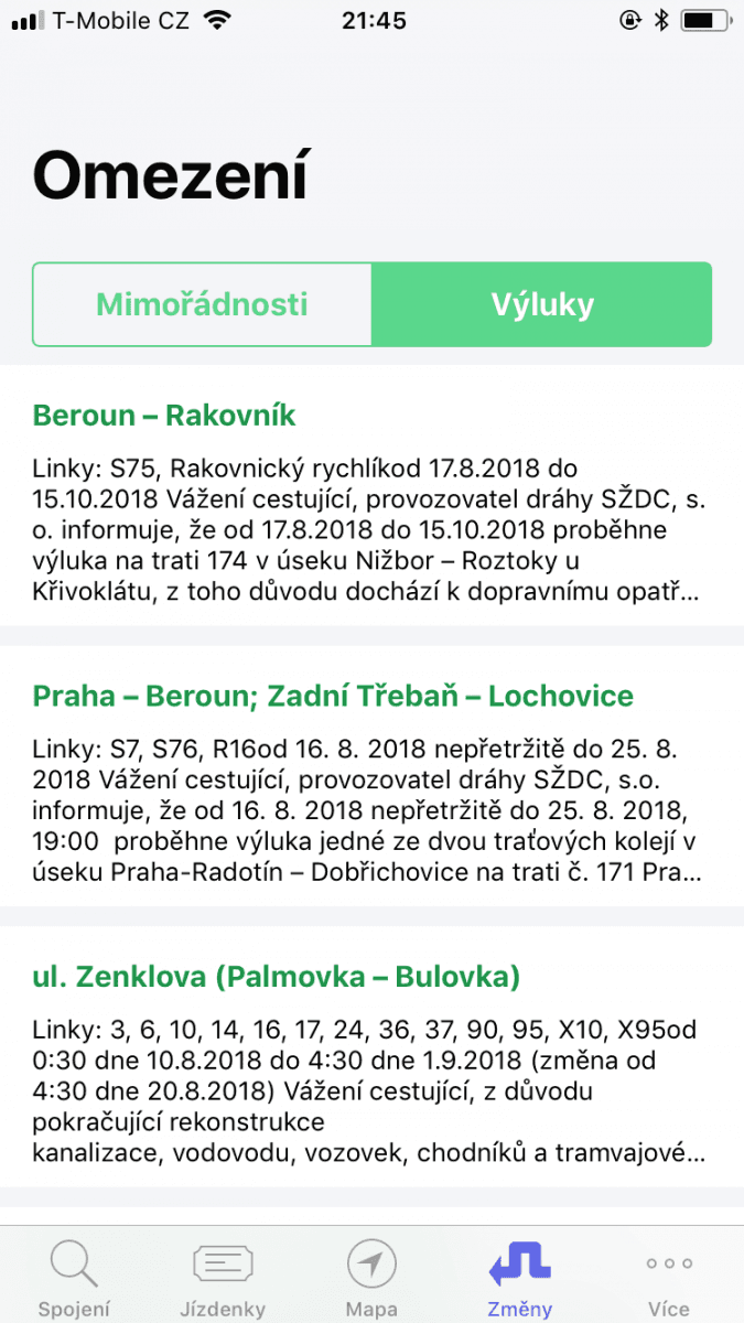 Mobilní aplikace PID Lítačka