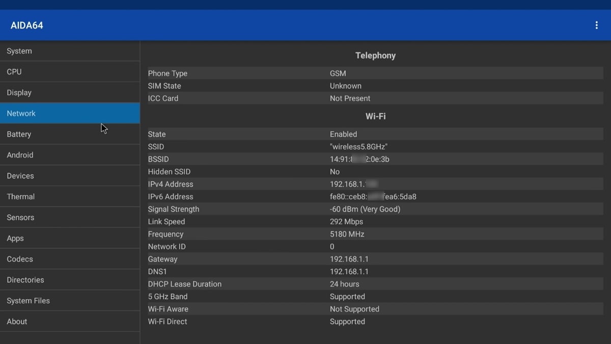 Zidoo H6 Pro - Aida 64
