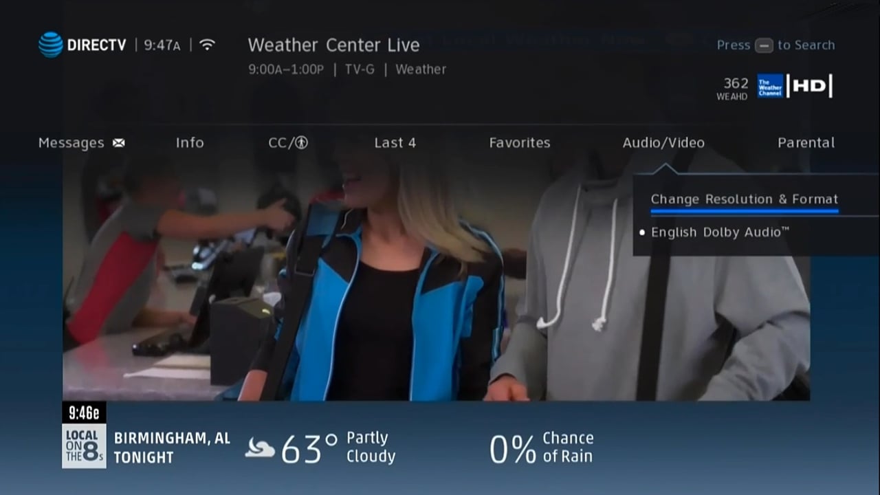 DIRECTV - Menu pořadu