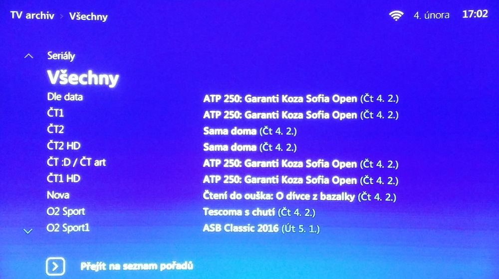 O2 TV Air M - TV archiv