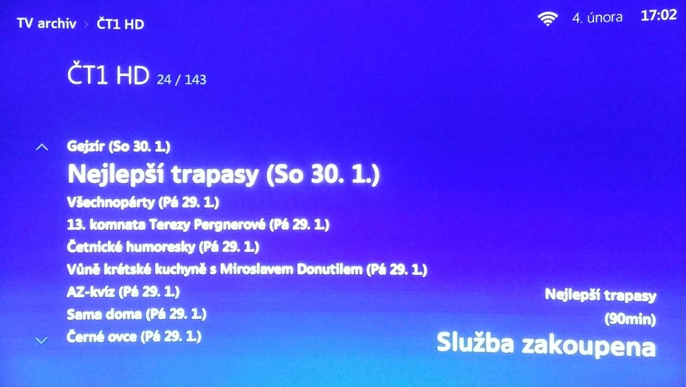 O2 TV Air M - TV archiv