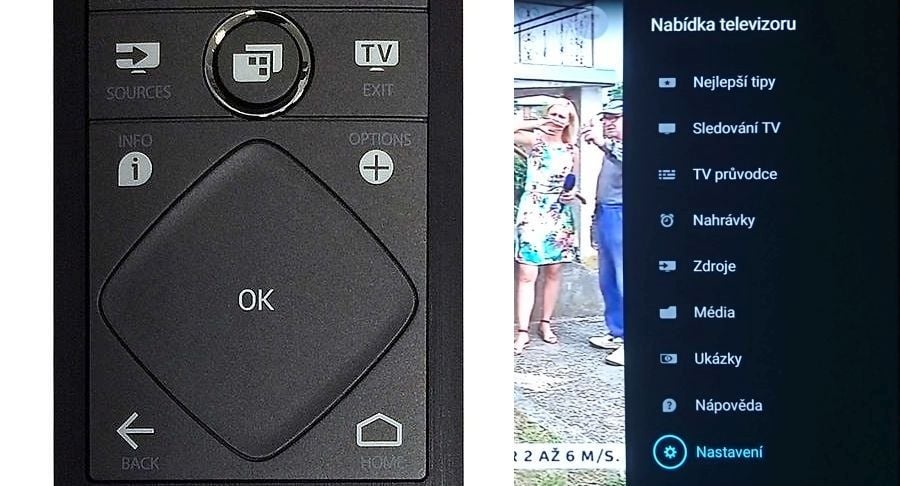 Přes tlačítko nad OK navozující pocit přepínání mezi spuštěnými aplikacemi, což je funkce, kterou Google bohužel zlikvidoval, vyvoláte další nabídku. I přes ni se dostanete do menu nastavení.