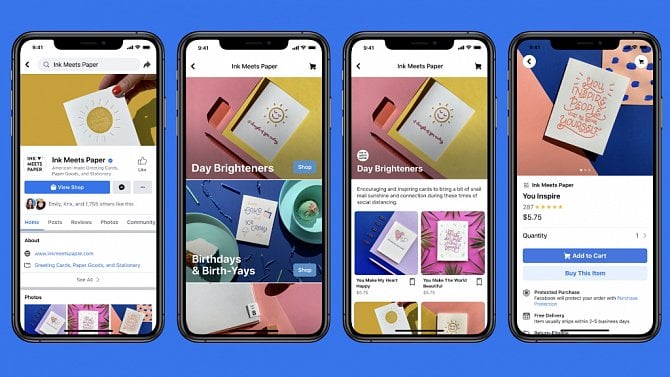 Facebook Shops - e-shop - mobil