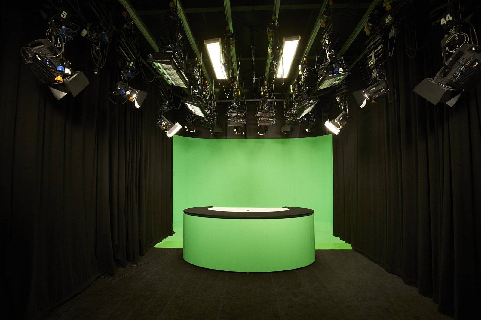 Náhradní studio zpravodajství TV Nova s klíčovací plochou