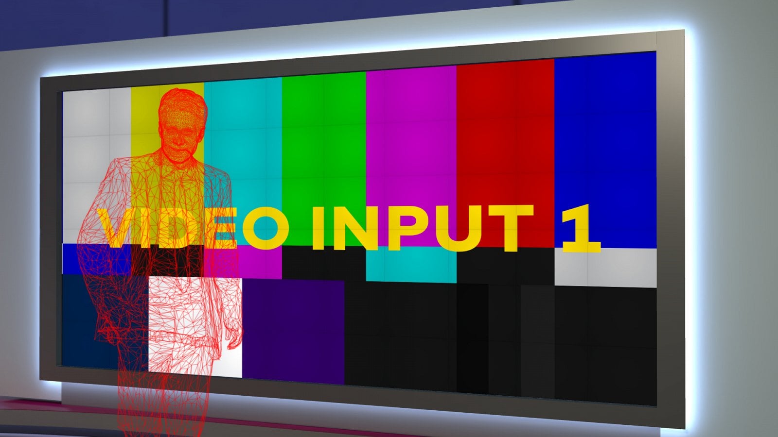 Televizní noviny a Střepiny v 3D modelu klíčovaného studia