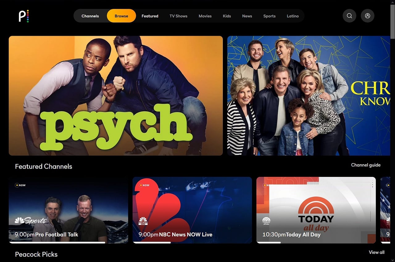 Peacock: Uživatelské rozhraní