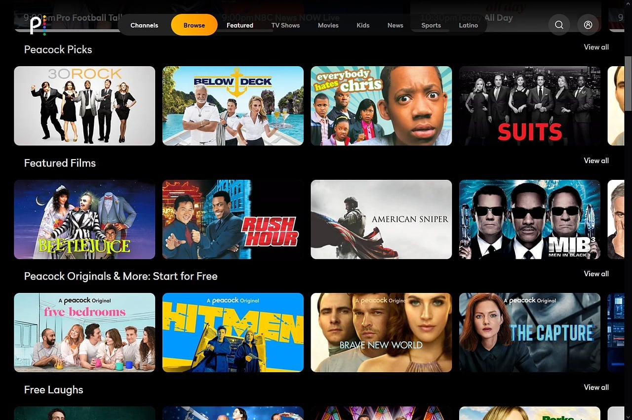 Peacock: Uživatelské rozhraní