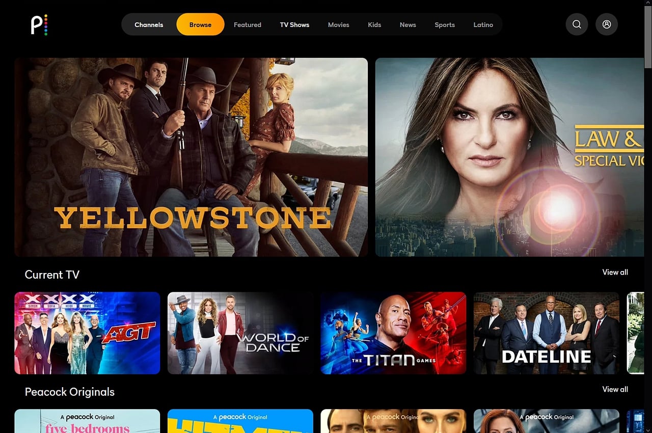 Peacock: Uživatelské rozhraní