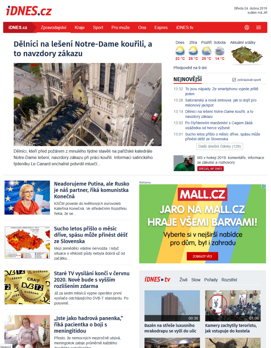 Nová podoba superhomepage iDNES.cz