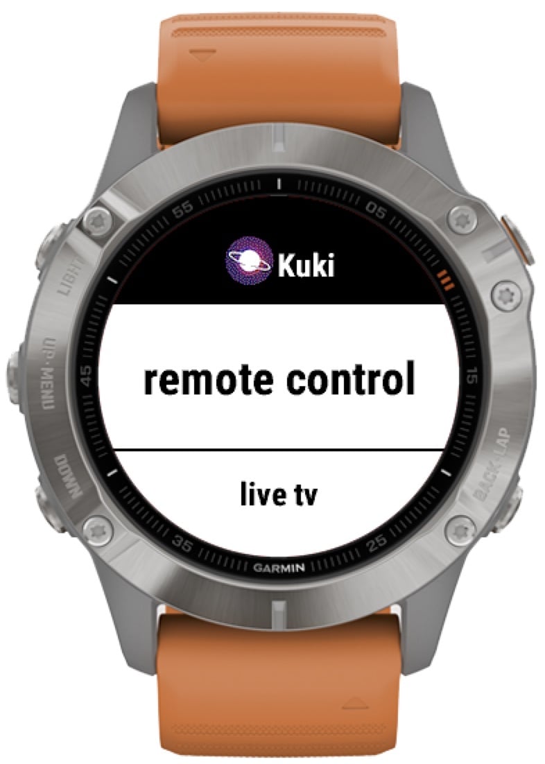 Aplikace Kuki TV na hodinkách Garmin