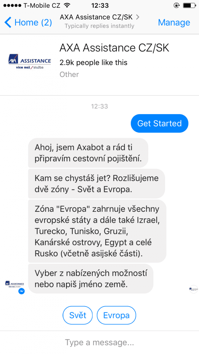 Chatbot AXA Assistance