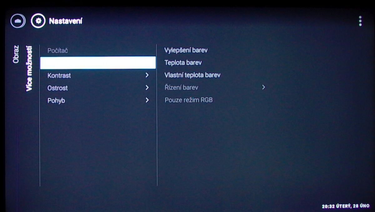 Philips 43PUS6501 - menu nastavení - obraz